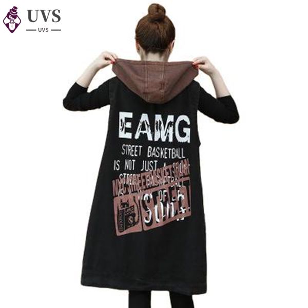

new spring autumn women vest coat plus size casual loose pockets hooded collar vest coat for females denim coat, Black;white