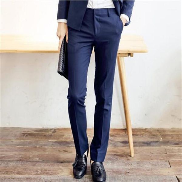 

custom made full length pant only selling men pant only straight spring and summer male classic business casual trousers1, Black