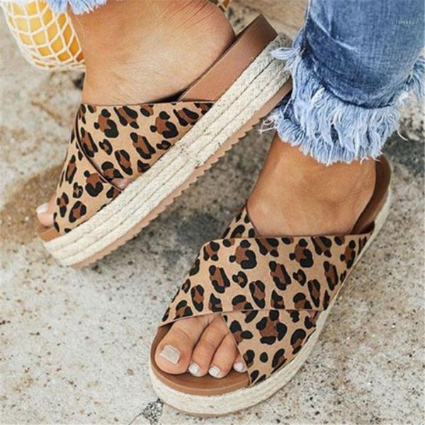 

ladies leopard print thick gladiator soft sandals ins beach flip flops decoration summer sandals women casual party shoes 35-431, Black