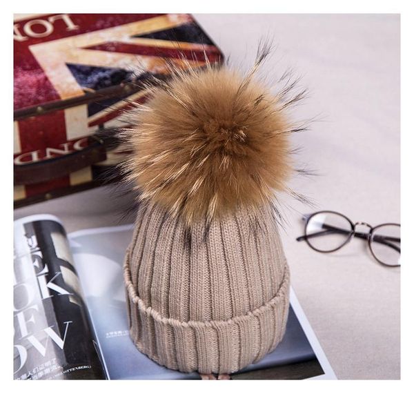 

winter girls boys fur pom pom beanies hats cotton beanies cap for baby lovely winter knitted hats with fur pompom h jllfnd