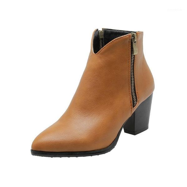 

boots women high heels shoes luxury designer boots-women zipper booties ladies winter footwear stiletto fashion rubber 20211, Black