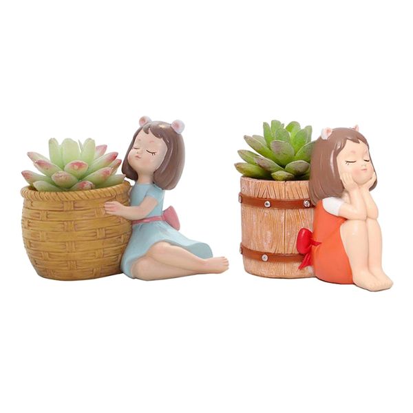 

2рс горшок смола сочной плантатор кактус pot garden home decor украшения