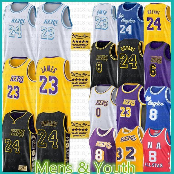 

mens youth kids lebron 23 james jersey 3 0 8 earvin anthony kyle davis los kuzma angeles lakers 24 bryant johnson 32 34, Black;red
