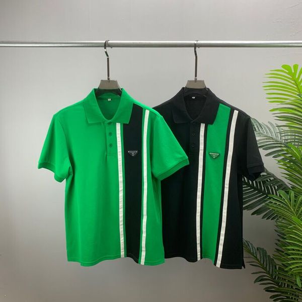 

2022 early spring new casual stand-up collar polo shirt men's fashion sports short-sleeved t-shirt, Black;brown
