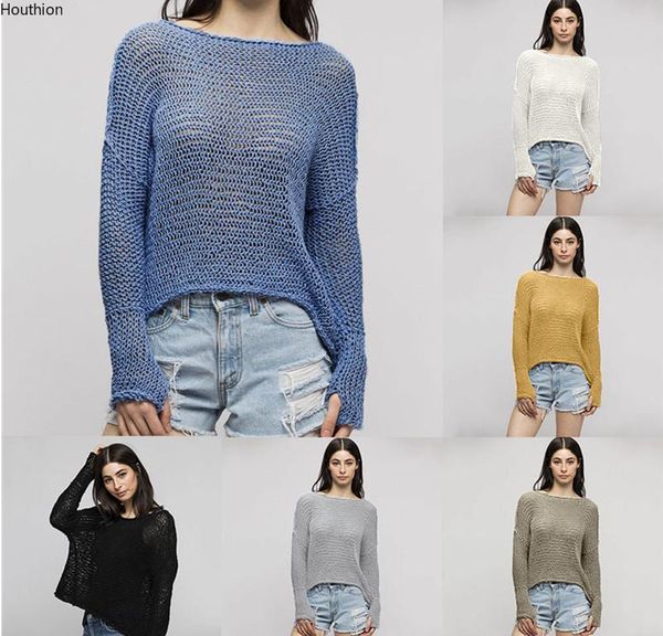 

women's sweaters houthion sweater fashion temperament pullover round neck commuter plus size multi-color long sleeve, White;black