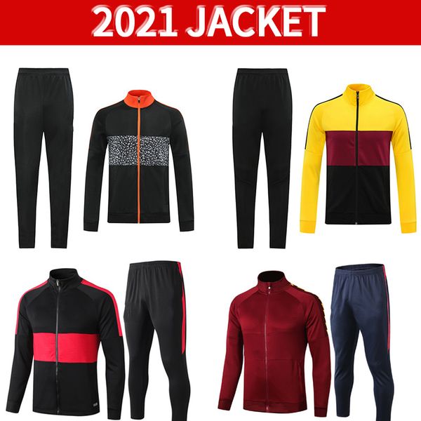 

rome soccer tracksuit 20 21 dzeko totti rome training suit 2020 2021 de rossi abbigliamento sportivo football jacket polo kit track, Black