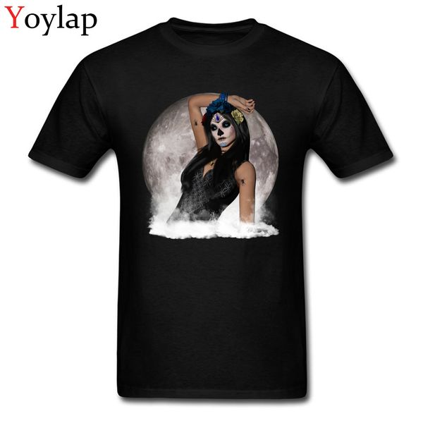 

sugar skull vision blue eyes black lips full moon shirts brand new o neck customized s sport hooded sweatshirt hoodie men t shirt
