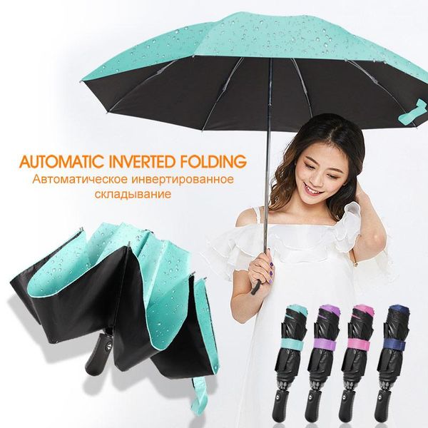 

folding reverse umbrella rain women men big windproof black coating sun umbrellas gifts parasol matic business car paraguas yxlaik