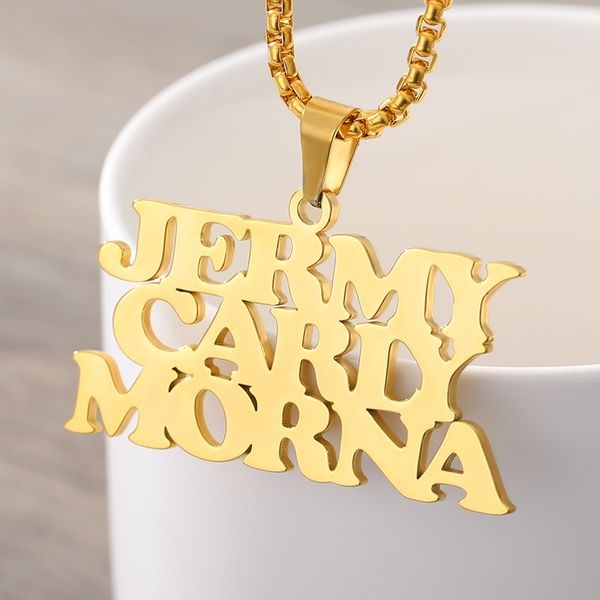 

layer necklaces & pendant letters custom name charm for men women hip hop jewelry personal birthday gift y200730, Silver