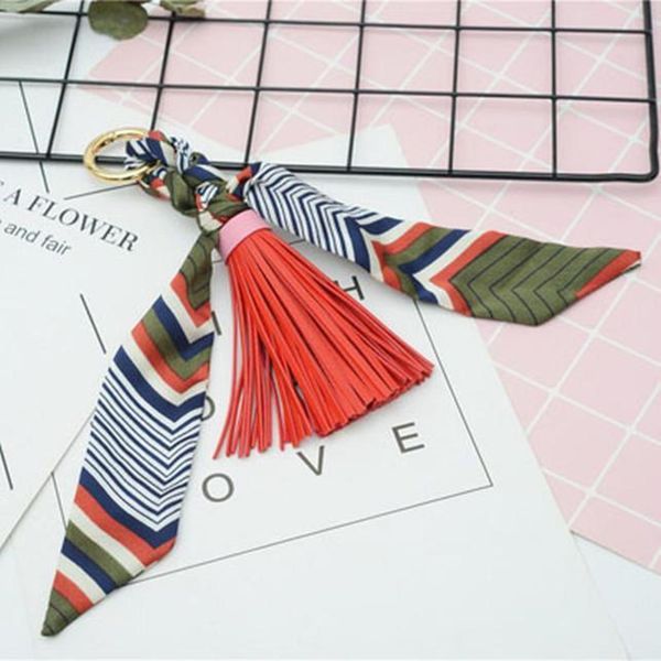 

new scarves key holder bowknot exquisite decoration pu leather tassels keychains women bag charm pendant eh847 h bbyxsw