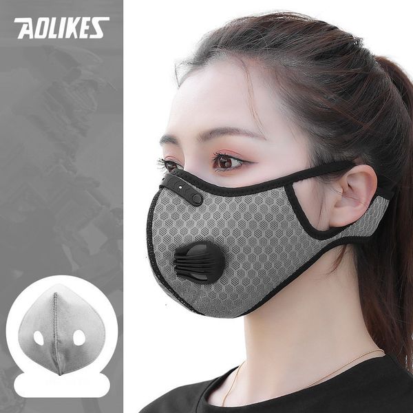 

men women cycling caps pm2.5 outsides anti-fog and haze masks filter reusable dustproof facemask running hiking 4 nlde4, Black
