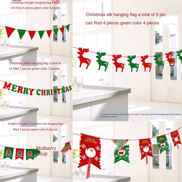 

dzvqi christmas decorations triangle felt l shopping bola mall flag-pulling national flag hanging layout christmas elk x7wze flag hanging