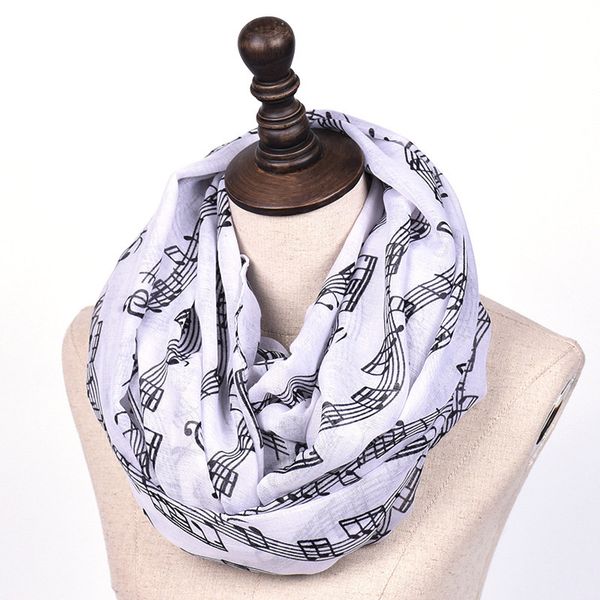

white women's music lover's lightweight print scarves voile scarf wrap shawls ring pashmina, Blue;gray