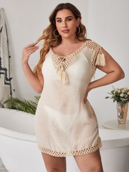 

plus cut-out lace up cover up t8xn#, Black