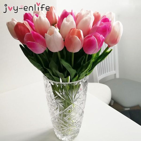 

decorative flowers & wreaths 10pcs beauty real touch latex tulips artificial flower bouquet fake wedding bridal decoration for