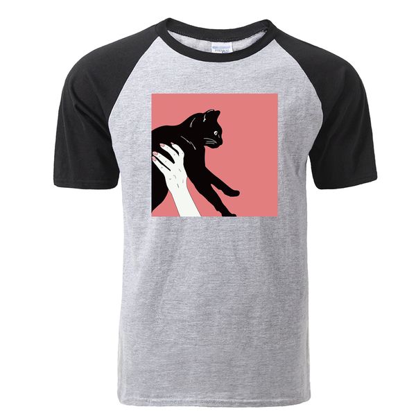 

мода новый дизайн аниме tshirt повседневный удерживать cat руками pattern печать tshirt лето забавный спорт толстовка с капюшоном толстовка