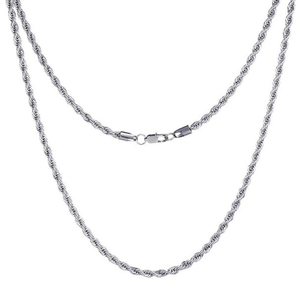 

necklaces for mens stainless steel fashion twisted chain necklaces jewelry on the neck long necklace gifts for women accessories, Silver