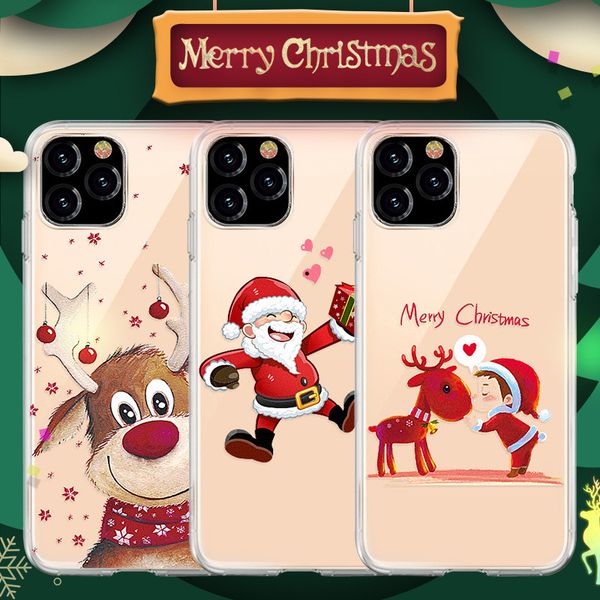 

новый дизайн рождественские телефонные чехол для iphone 12 pro 11 xs 8 7 plus max soft tpu очистить заднюю заднюю крышку с рождеством