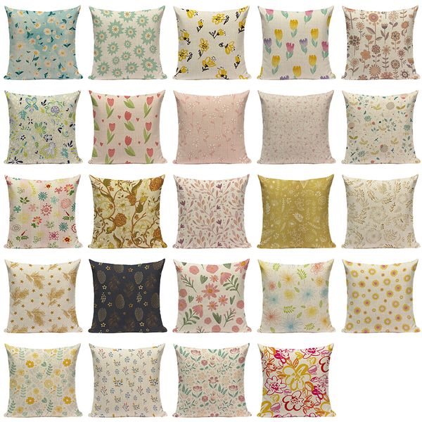 

farmhouse decor pillow cover fresh flower decorative pillows case floral plant seat home decorative sofa car cushion cover cojin