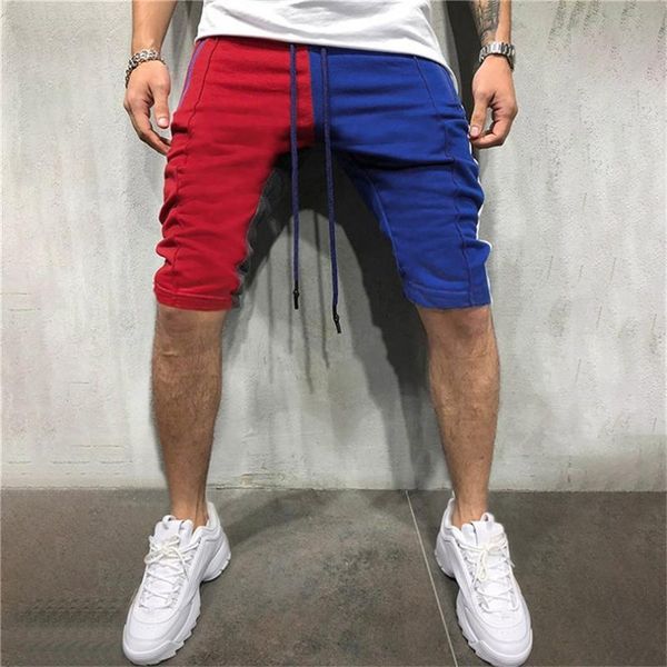 

men's shorts men splicing summer fashion style multi-pocket overalls plus size 2021 casual street-wear straight pant #jun19, White;black