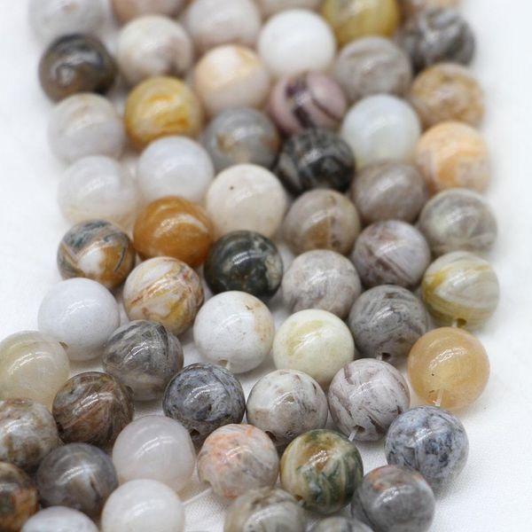 

1 strand lot natural stone bamboo leaf agater bead round loose spacer beads for jewelry making findings diy bracelet necklace h jllakg