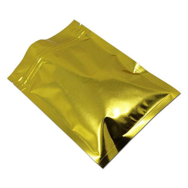 

50 шт. rutlosalable zip lock gold алюминиевая фольга пакетная сумка для пищевых продуктов розничная торговля на молнии тепловое уплотнение m