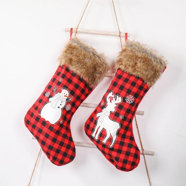 

christmas stocking ornaments sack xmas gift candy bag christmas tree hanging pendants for home navidad sock 2021 new year1