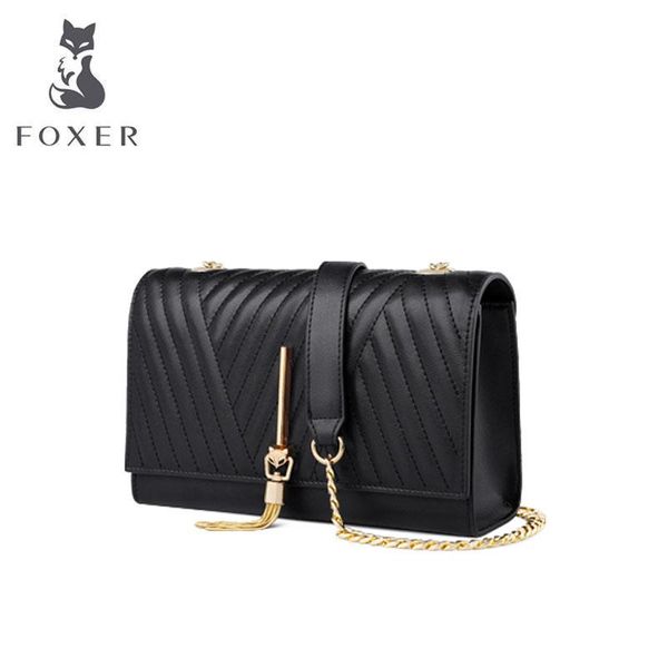 

women leather bag fringed chain small square bag 2020 new fashion wild shoulder messenger