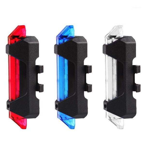 

bike lights outdoor 5 led bicycle cycling tail usb rechargeable red warning light rear safety accessories 3 colors1