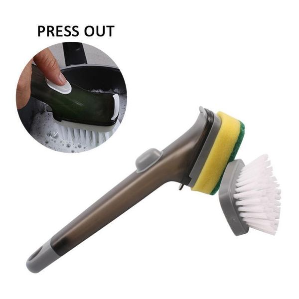 

1pc kitchen cleaning brush scrubber dish bowl washing sponge matic liquid dispenser kitchen pot cleaner tool window cleaner h jllchf