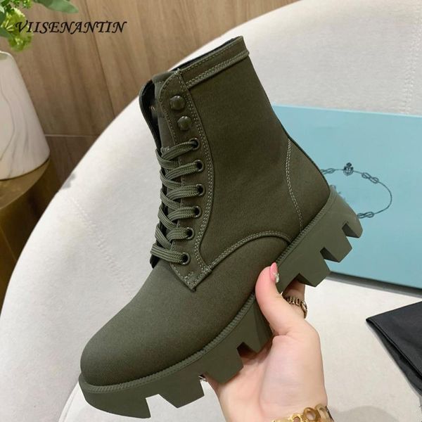 

fashion genuine leather plus velvet warm short boots autumn winter designer women green zapatos de mujer 2020, Black