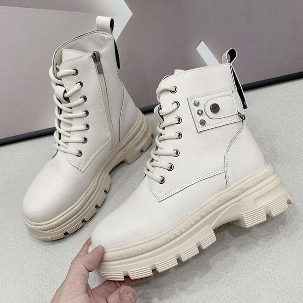 

women white ankle boots 2020 fashion pu leather platform gothic shoes warm fur short boots autumn women black combat