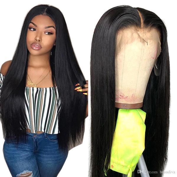 

malaysian wig 13*4 straight lace frontal wig lace front human hair wigs pre-plucked with baby hair beaudiva non remy lace wig, Black;brown