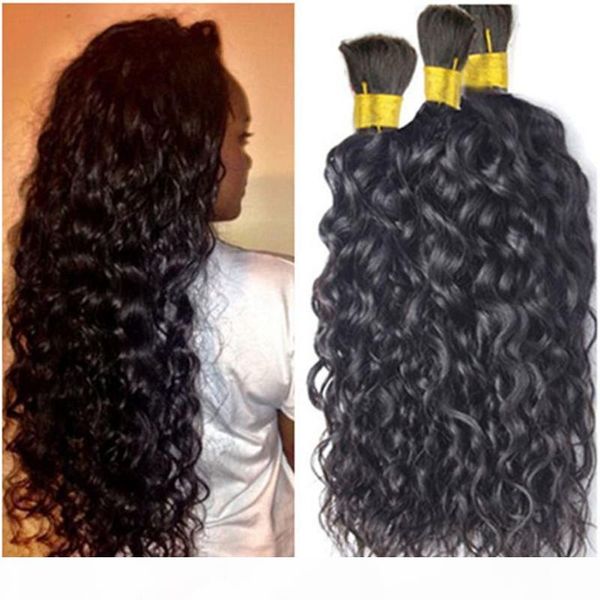 

8a brazilian human hair bulk for hair extensions natural wave 12-32inch brazilian braiding hair drop shipping, Black