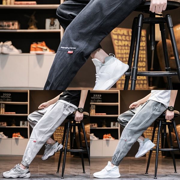 

scnvs summer new national casual street loose casual harem pants men's solid color ankle-length pants national fashion men's kgtzb, Blue