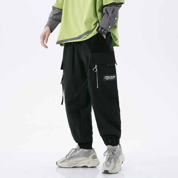 

mnfep autumn casual men's trendy multi-pocket overalls trousers straight splicing pants sports pants casual men's overalls mobbz, Blue