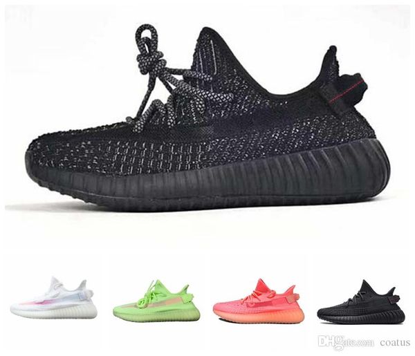 

v2 gid glow true form kanye west 3m black reflective static clay zebra cream white beluga 2.0 bred shoes 36-46