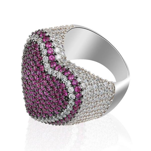 

hip hip heart rings ice out gold plated bling cubic zirconia rings for men fashion hiphop jewelry, Silver