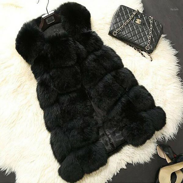 

cool winter casual faux fur coat women 2018 vintage fashion warm slim sleeveless coat solid vest female jacket casaco feminino1, White;black