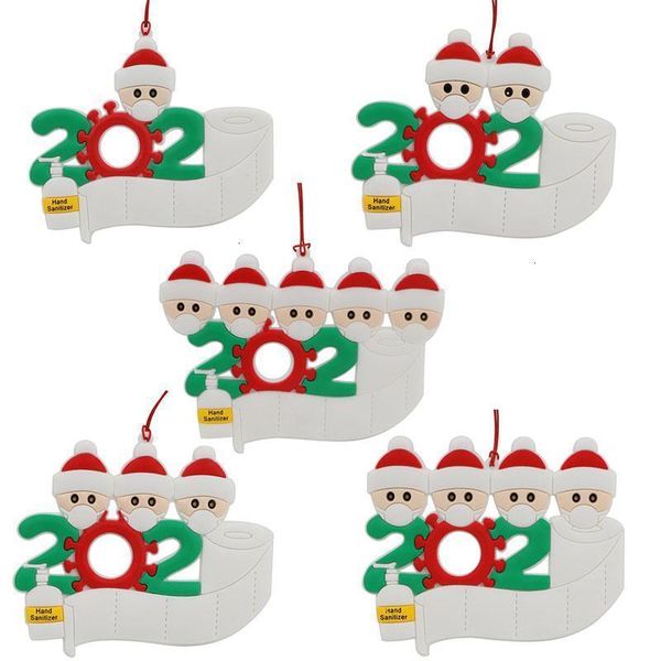 

christmas ornament personalized survivor family 2 3 4 5 6 7 resin decorations masked hand-washed christmas tree hanging pendant owc2456