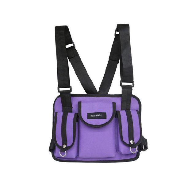 

men multi-function tactical chest rig waist bag hip hop street wear shoulder bags school backpack y0125