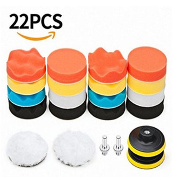 

3 inch car beauty waxing polishing tool 22 piece waxed polished sponge pad set polishing pad sponge wheel car tools1
