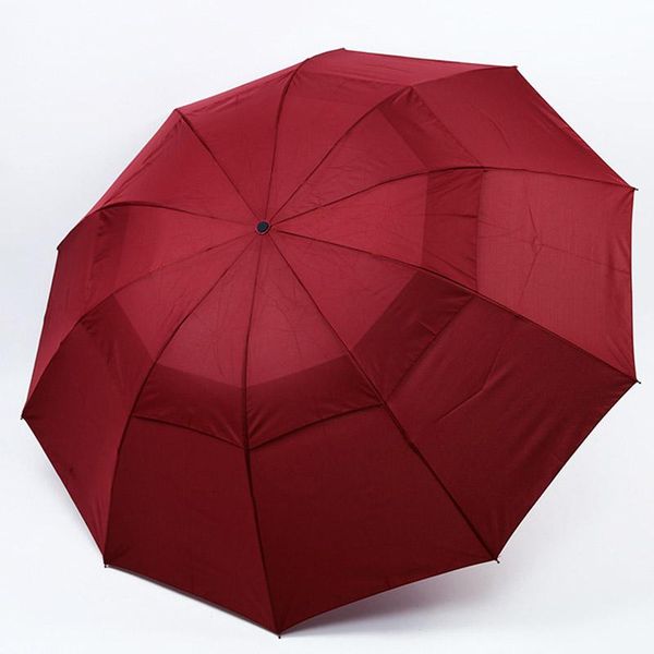 

120 см женщин дождь зонтик мужчины большие 10 костей 3 складной солнечный двойной слой зонтик ветрозащитный большой качественный зонтик bbyy