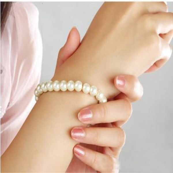 

ювелирные изделия свадебные упругие браслеты браслет party белый подарочной 12pcs перлы поддельный beige bbyhb bdehome, Black