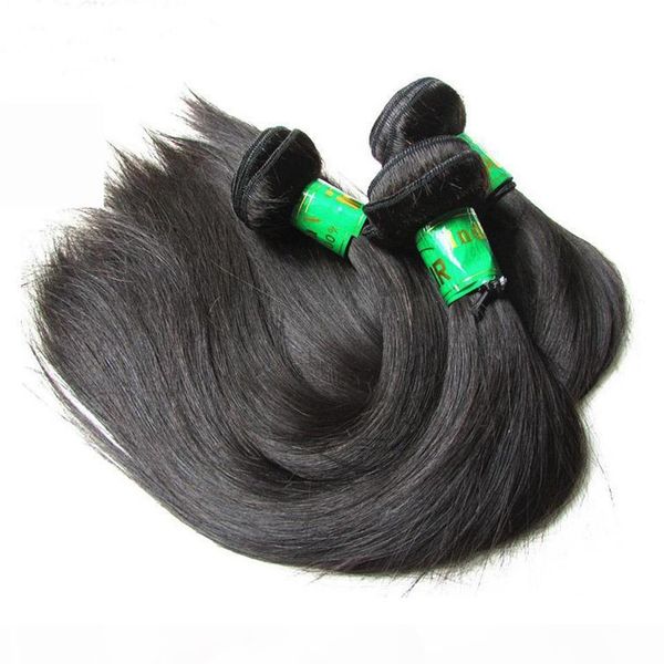 

9a raw indian straight virgin hair weave bundles 2pieces 200g lot unprocessed indian remy human hair extensions weft natural color, Black