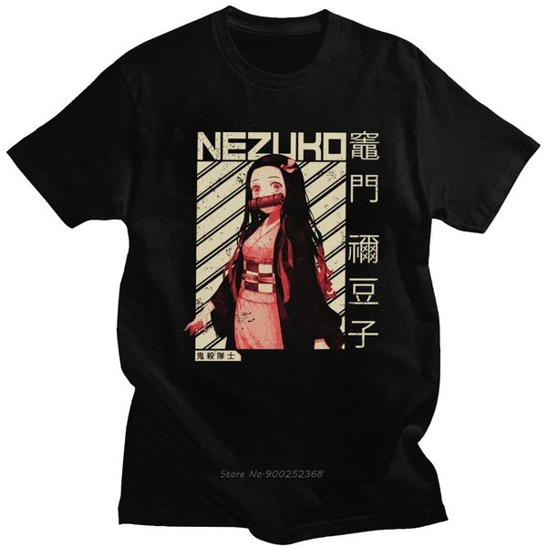 

retro demon slayer nezuko men short sleeved printed kimetsu no yaiba anime manga harajuku cotton gift hoodie designers t shirts sweatshirt