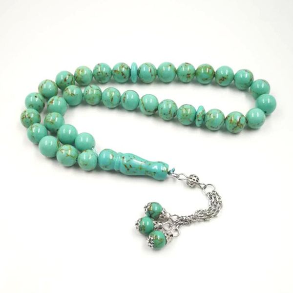 

afghanistan turquois tasbih prayer beads 33 beads stone sbah, Black