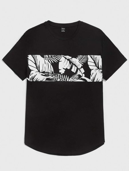 

men tropical print tee k8ia#, White;black