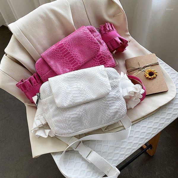 

waist bags fashion chain fanny pack banana bag belt women pu leather chest1