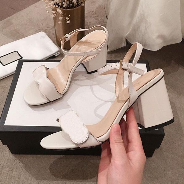 

in womens classic shoes fashion real leather sandals ladies high-heeled wedding shoes sandals summer with box, Black